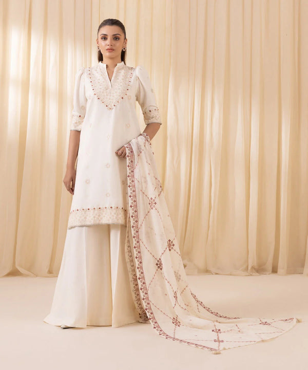 Sapphire 3 Piece - Embroidered Khaddar Suit - RFEM24V310