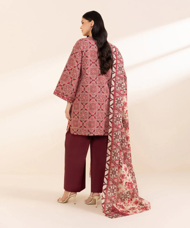 Sapphire 3 Piece - Embroidered Light Khaddar Suit - U3PDY24V65 - RUBAB CLOSET