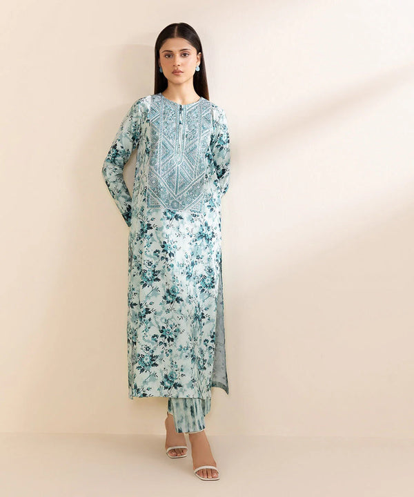 Sapphire 2 Piece - Embroidered Linen Suit - U2TDY24V614