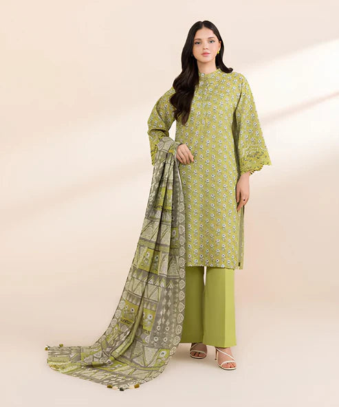 Sapphire 3Pc Embroidered khaddar Suit - U3PDY24V610