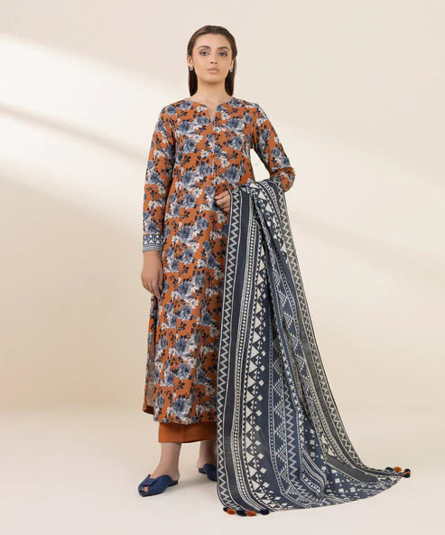 Sapphire 3Pc Printed khaddar Suit - U3PDY24V710