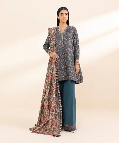 Sapphire 3Pc Printed khaddar Suit - U3PDY24V715