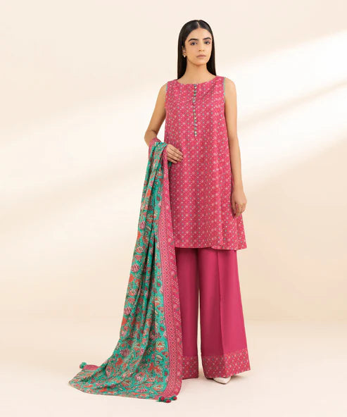 Sapphire 3Pc Printed khaddar Suit - U3PDY24V718