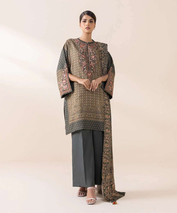Sapphire 3Pc Embroidered Linen Suit 0U3PEST24V81