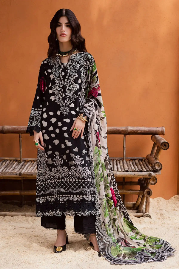 Nureh 3Pc Embroidered & Printed Viscose Slub Linen Suite - NWG-90