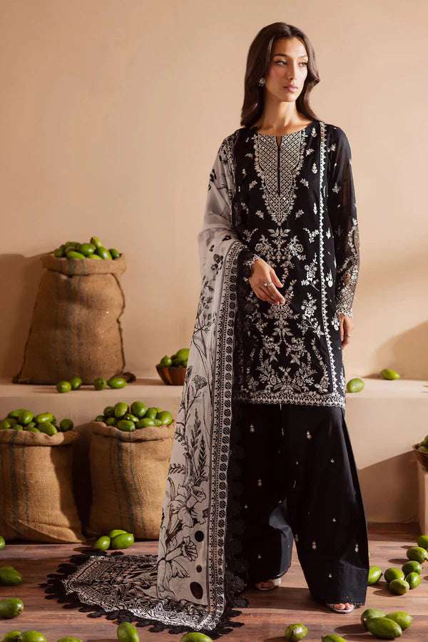 Nureh 3Pc Embroidered Lawn Suit with Chiffon Dupatta | NE-165