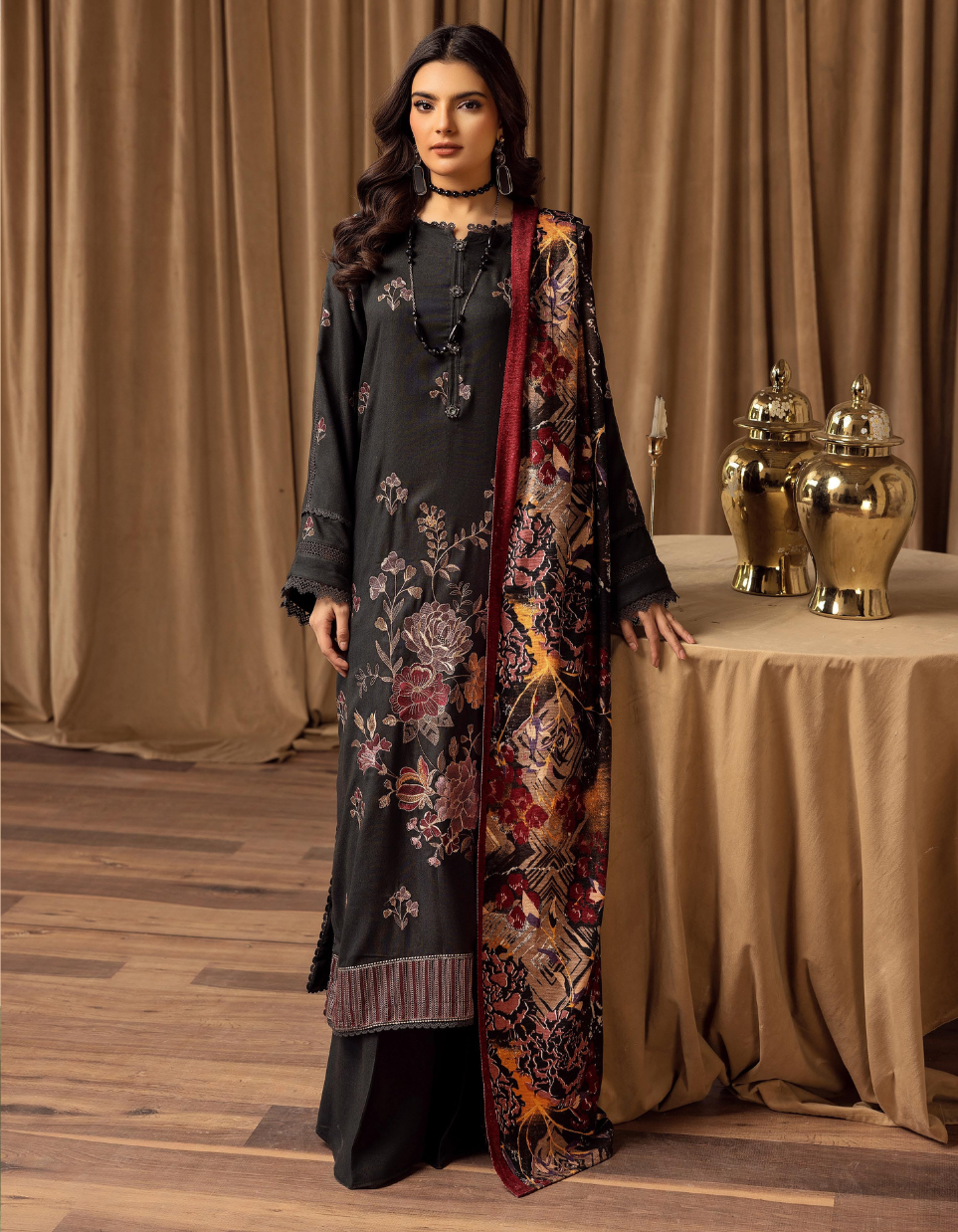 MEHARMA by KHOOBSURAT Peach Leather Embroidery Collection 04