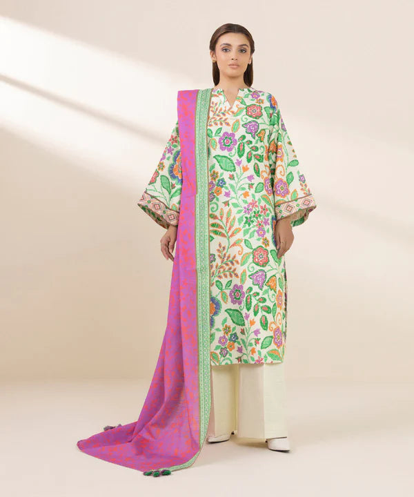 Sapphire 3Pc Printed khaddar Suit - U3PDY24V711