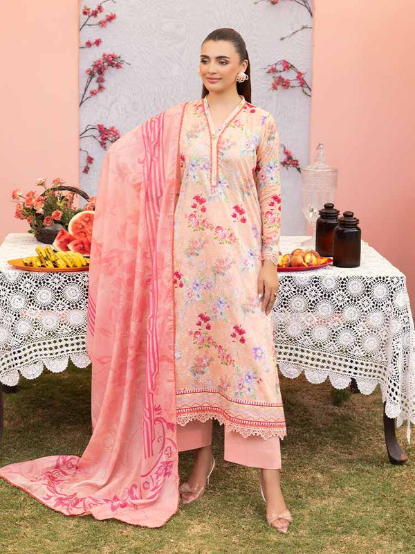 Brenish - CHIKANKARI 3-Piece Unstitched Digital Printed Lawn Suit A2