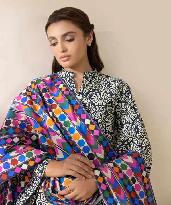 Sapphire 3Pc Printed khaddar Suit - U3PDY24V79
