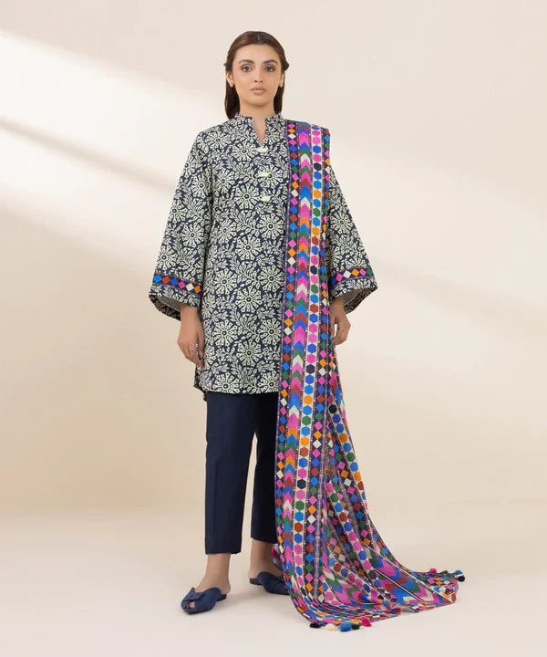 Sapphire 3Pc Printed khaddar Suit - U3PDY24V79