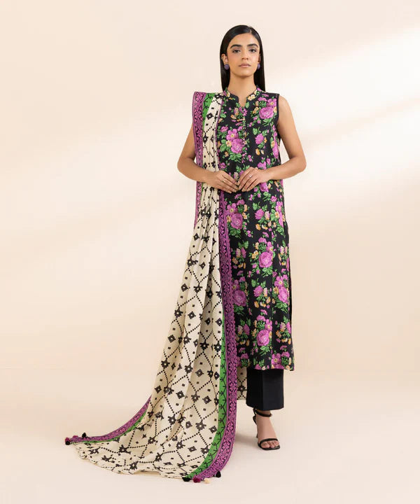Sapphire 3Pc Printed khaddar Suit - U3PDY24V617