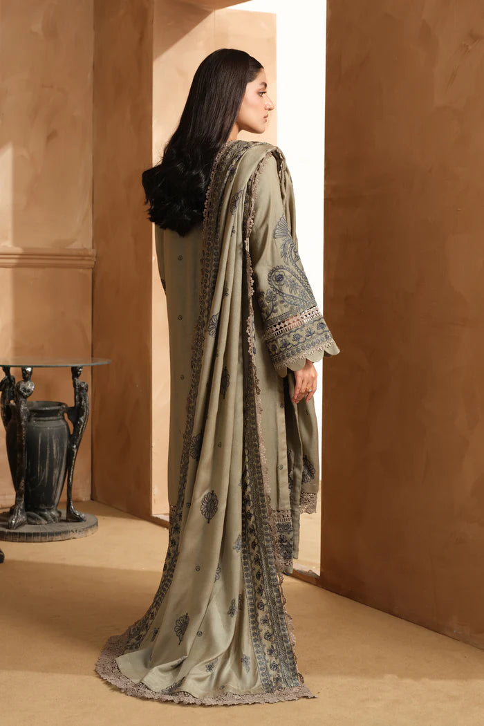 Johra Winter's Embroidered Collection with Embroidered Wool Shawl - JH-685-AS