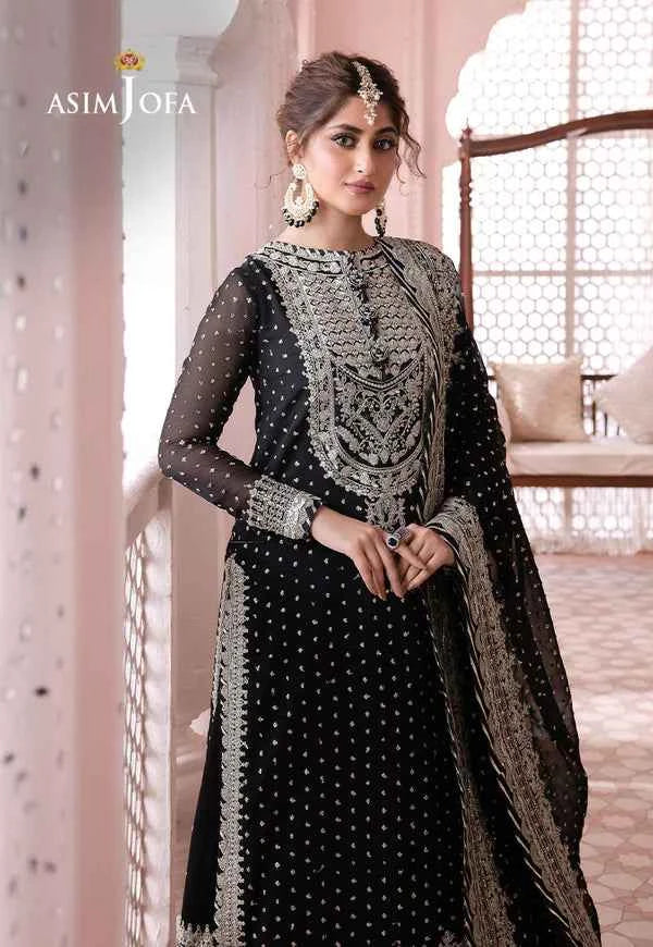 Asim Jofa Chandani Luxury Chiffon Embroidered Unstitched Suit