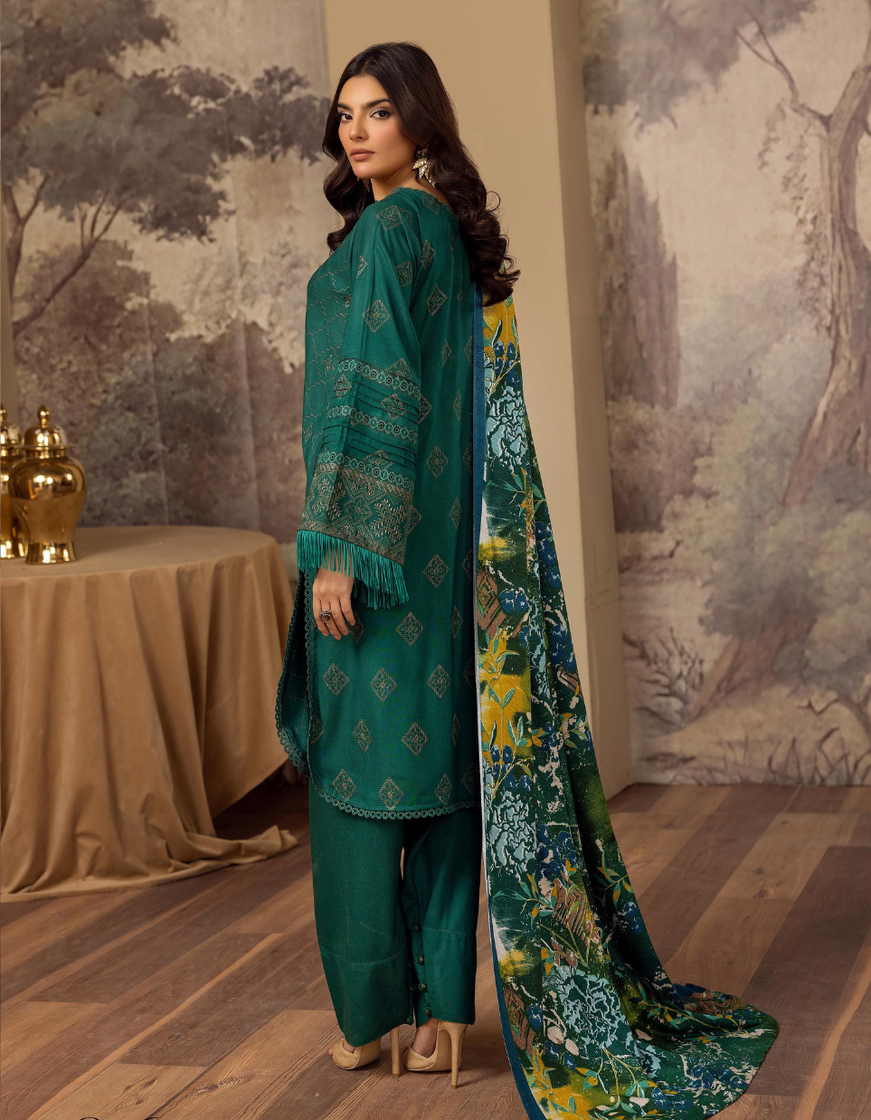 MEHARMA by KHOOBSURAT Peach Leather Embroidery Collection 06