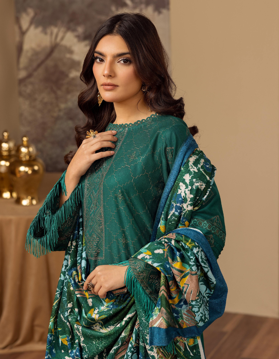 MEHARMA by KHOOBSURAT Peach Leather Embroidery Collection 06