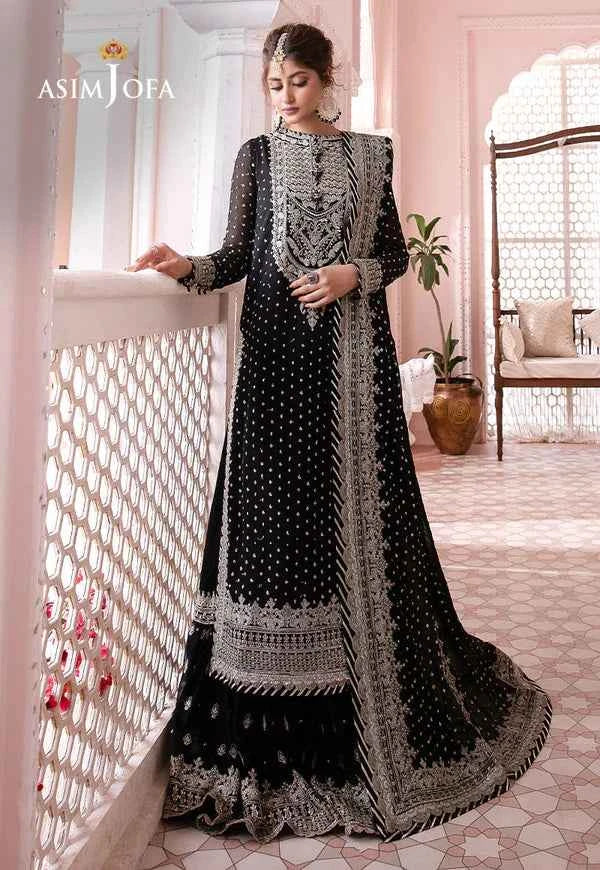 Asim Jofa Chandani Luxury Chiffon Embroidered Unstitched Suit