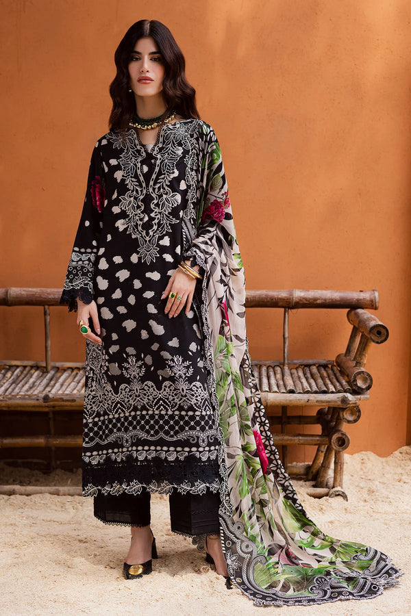 Nureh 3Pc Embroidered & Printed Viscose Slub Linen Suite - NWG-90
