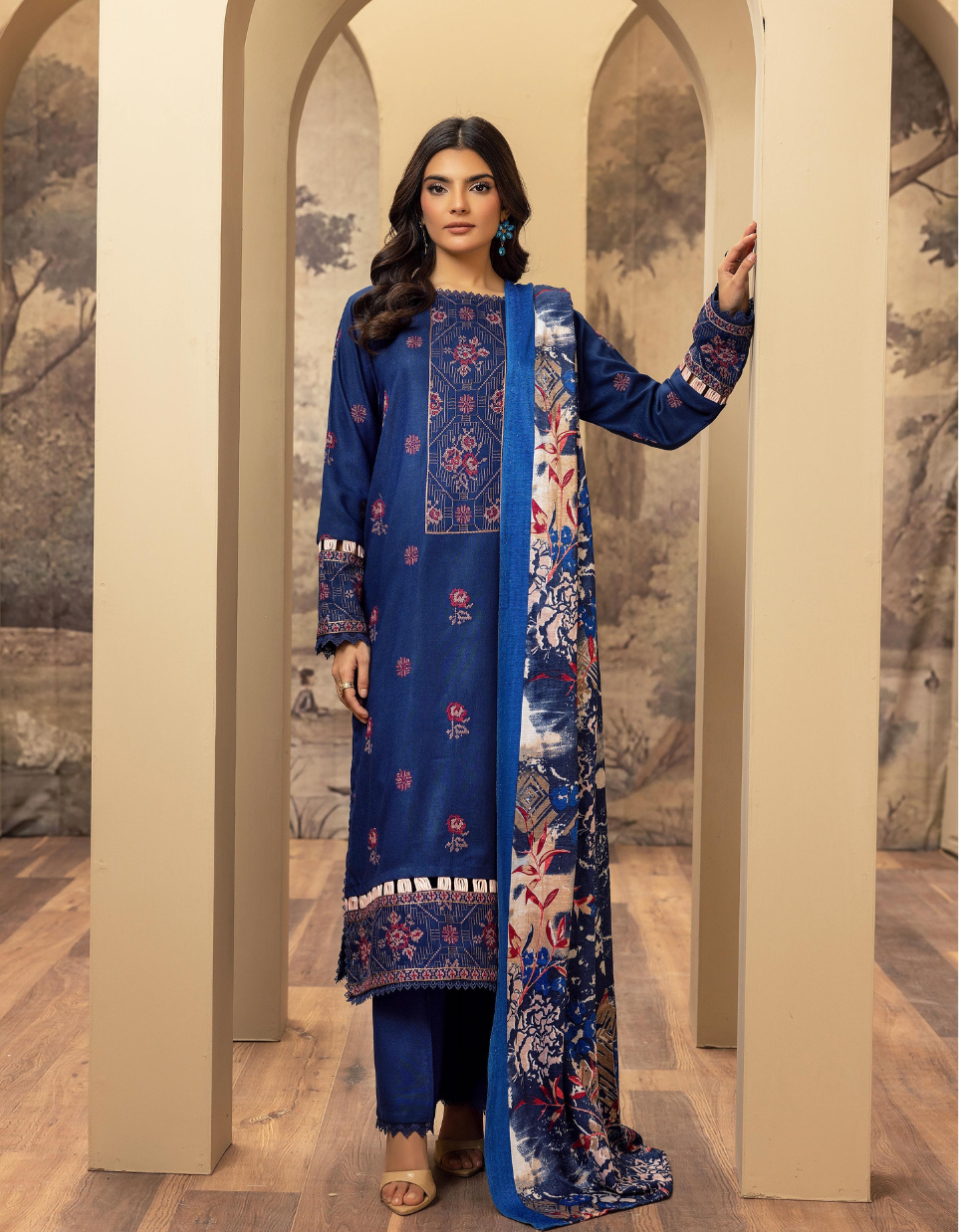 MEHARMA by KHOOBSURAT Peach Leather Embroidery Collection 01