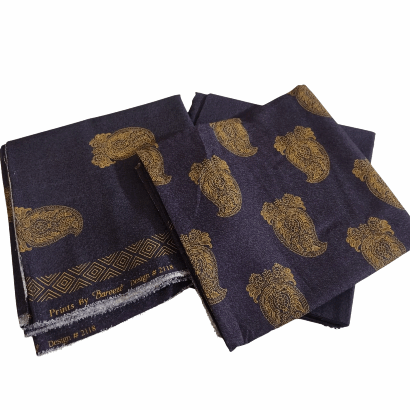 Bareeze 3PC Printed Karandi Suit with Chiffon Dupatta