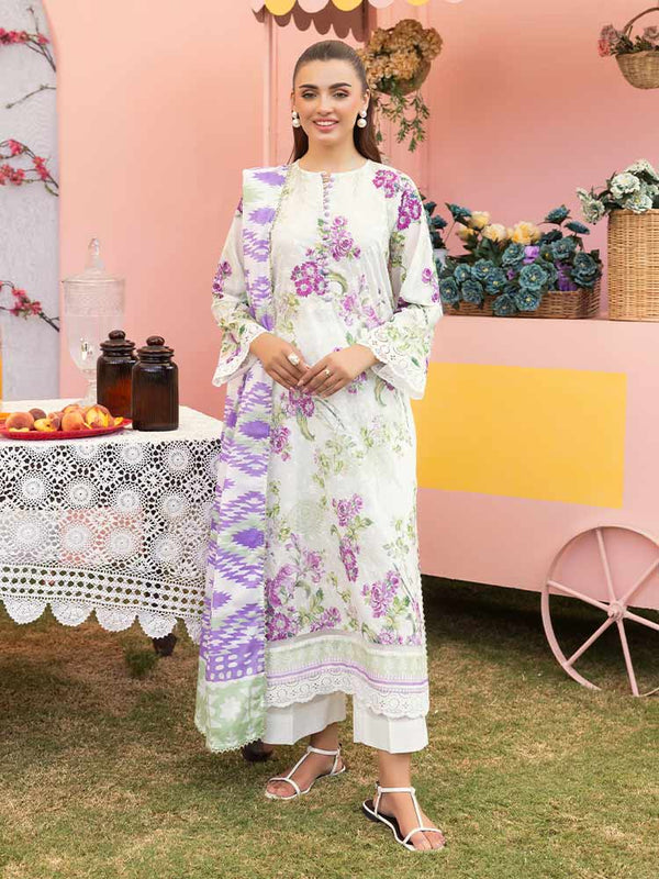 Brenish - CHIKANKARI 3-Piece Unstitched Digital Printed Lawn Suit A3