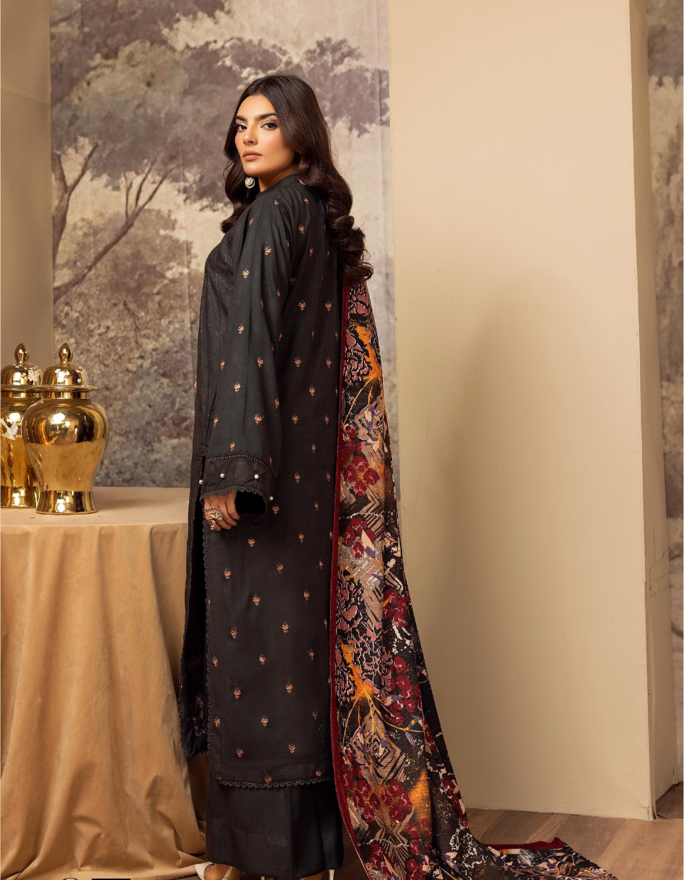 MEHARMA by KHOOBSURAT Peach Leather Embroidery Collection 07