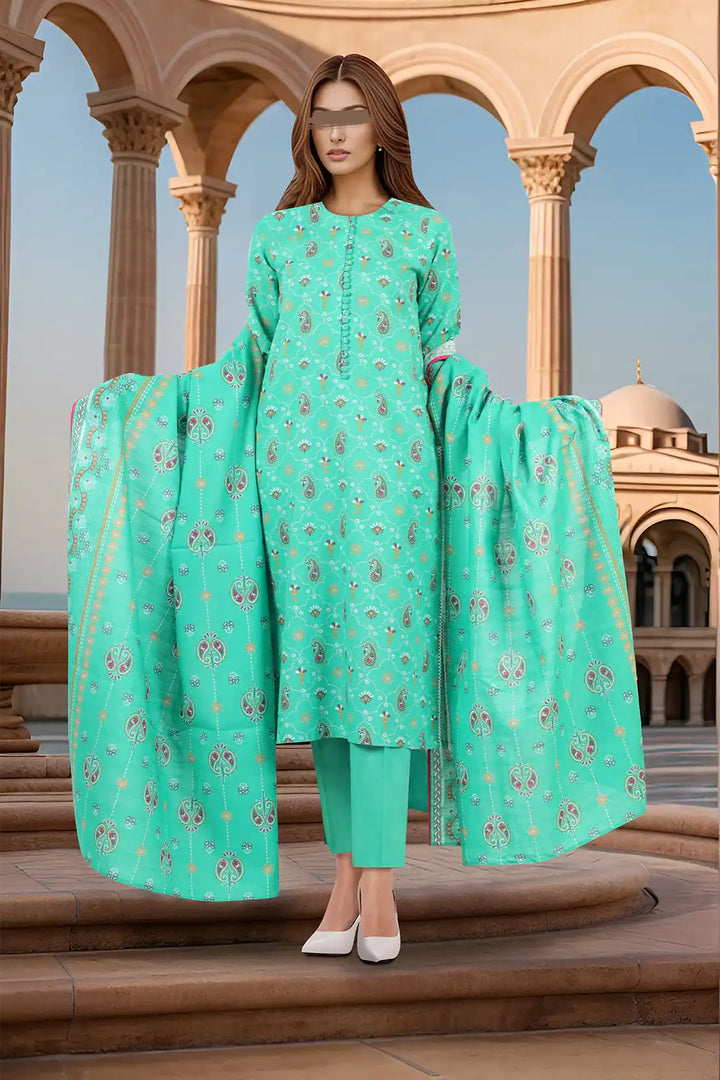 SAYA Unstitched Printed Cotton Khaddar 3 Piece