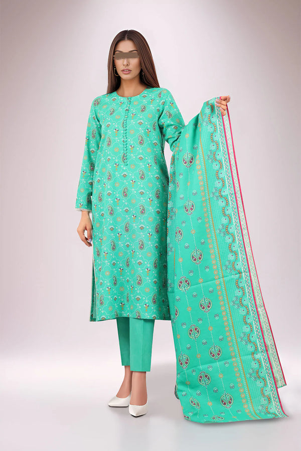 SAYA Unstitched Printed Cotton Khaddar 3 Piece