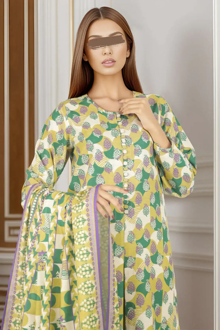 SAYA Unstitched Printed Cotton Khaddar 3 Piece