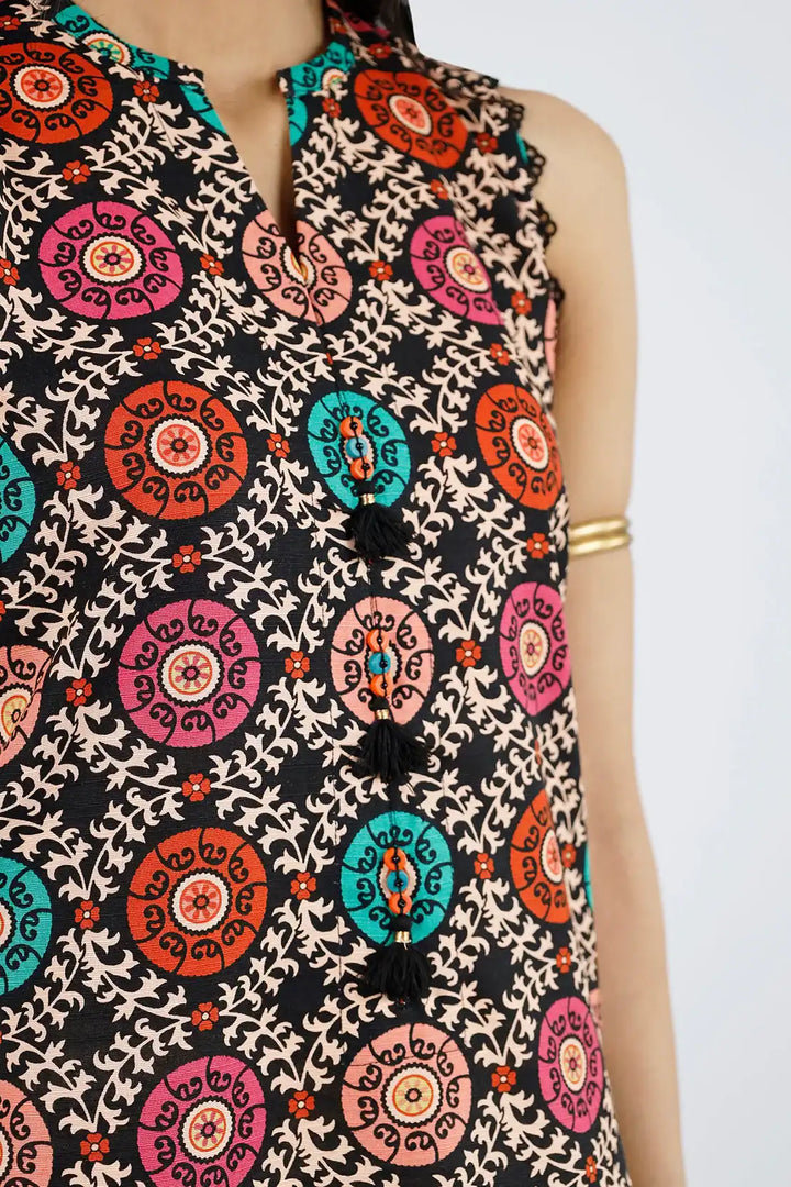 SAYA Unstitched Printed Jacquard Khaddar 3 Piece
