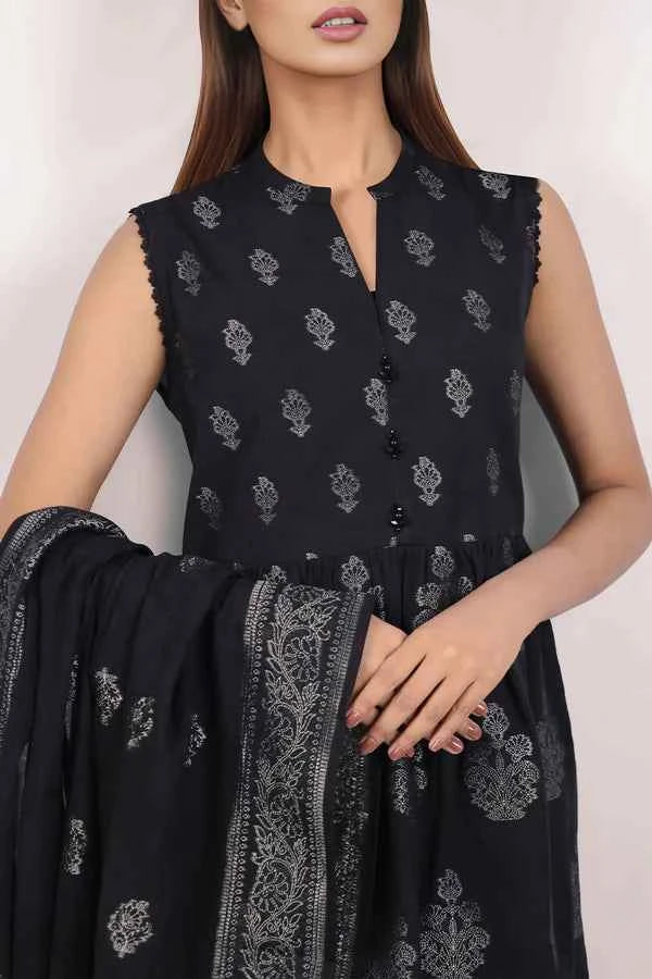 SAYA Unstitched Jacquard Cotton 3 Piece