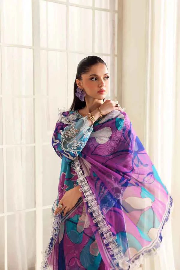 NAQSH 3PC Digital Printed Filament Viscose  - 00183