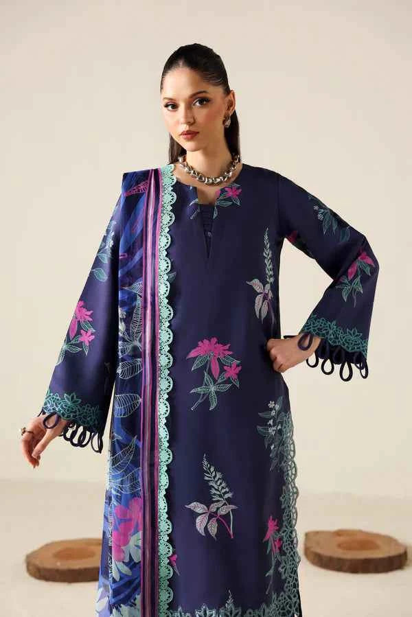 NAQSH 3PC Digital Printed Filament Viscose  - 00179