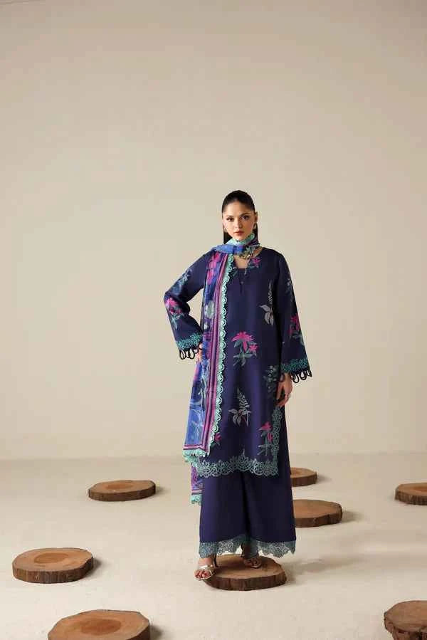 NAQSH 3PC Digital Printed Filament Viscose  - 00179