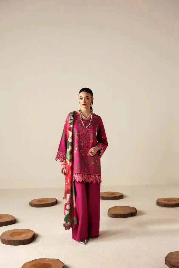 NAQSH 3PC Digital Printed Filament Viscose  - 00178