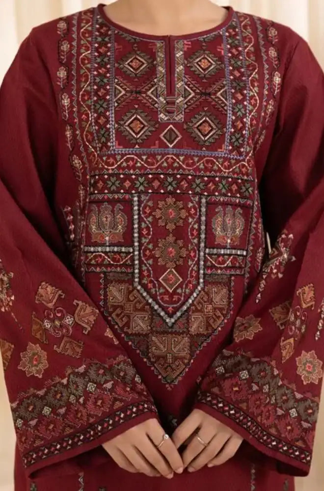 Dhanak-3PC Embroidered Shirt with Chiffon Embroidered Dupatta-3268