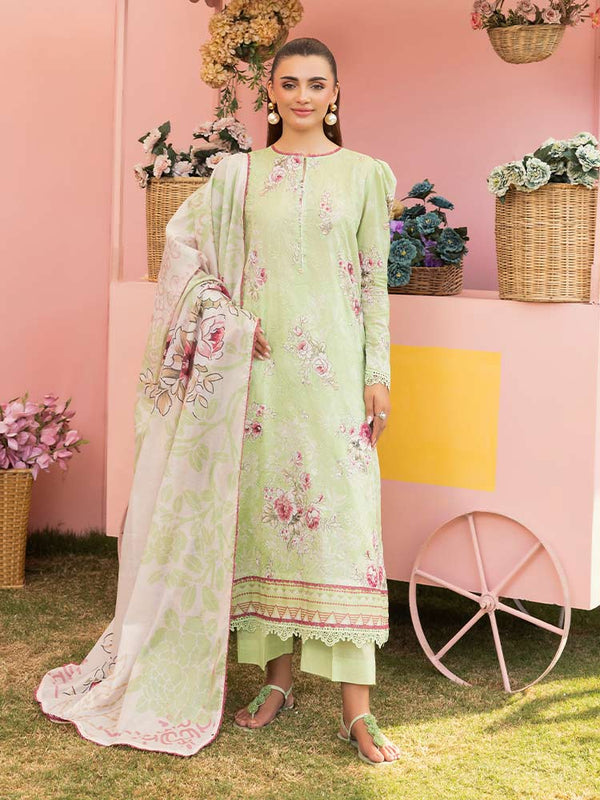 Brenish - CHIKANKARI 3-Piece Unstitched Digital Printed Lawn Suit A4