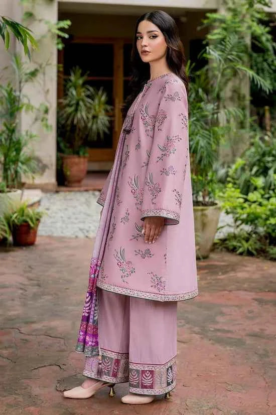Winter's 3PC Dhannak Embroidered Shirt with Digital Printed Shawl-288  Description: - RUBAB CLOSET