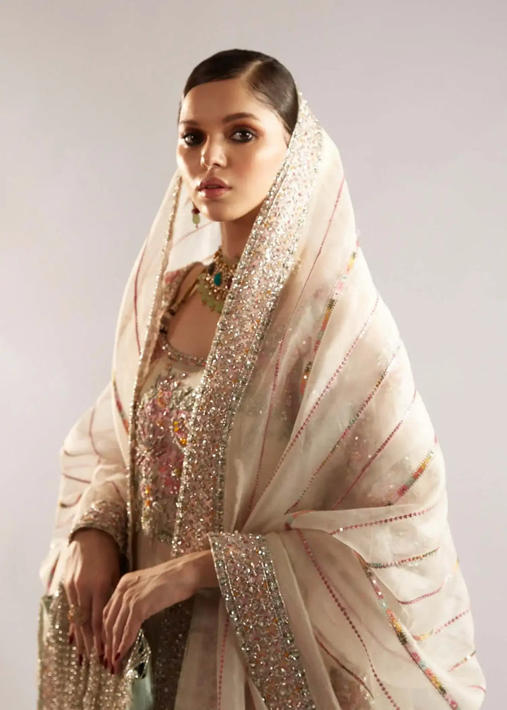 Hussain Rehar Sequins Embroidered Unstitched 3PC Wedding Collection – 2388