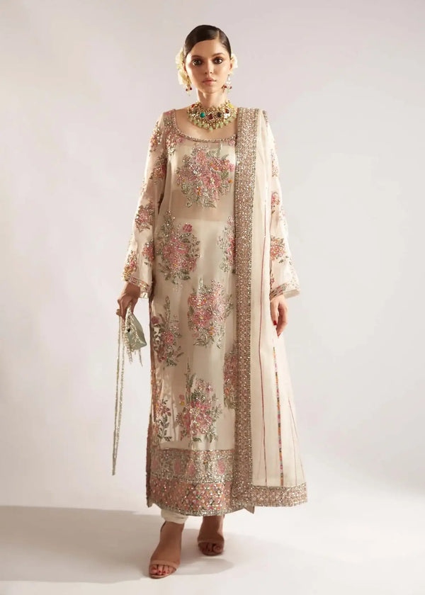 Hussain Rehar Sequins Embroidered Unstitched 3PC Wedding Collection – 2388