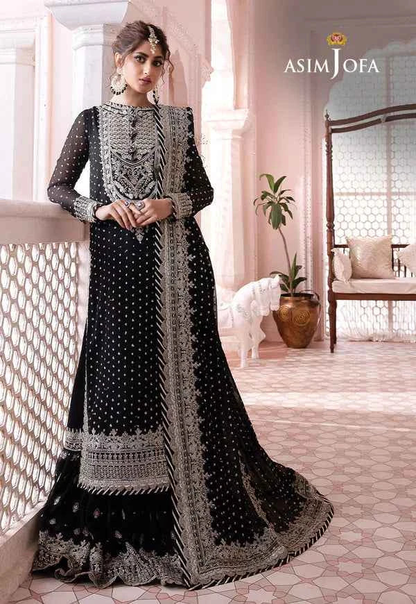 Asim Jofa Chandani Luxury Chiffon Embroidered Unstitched Suit