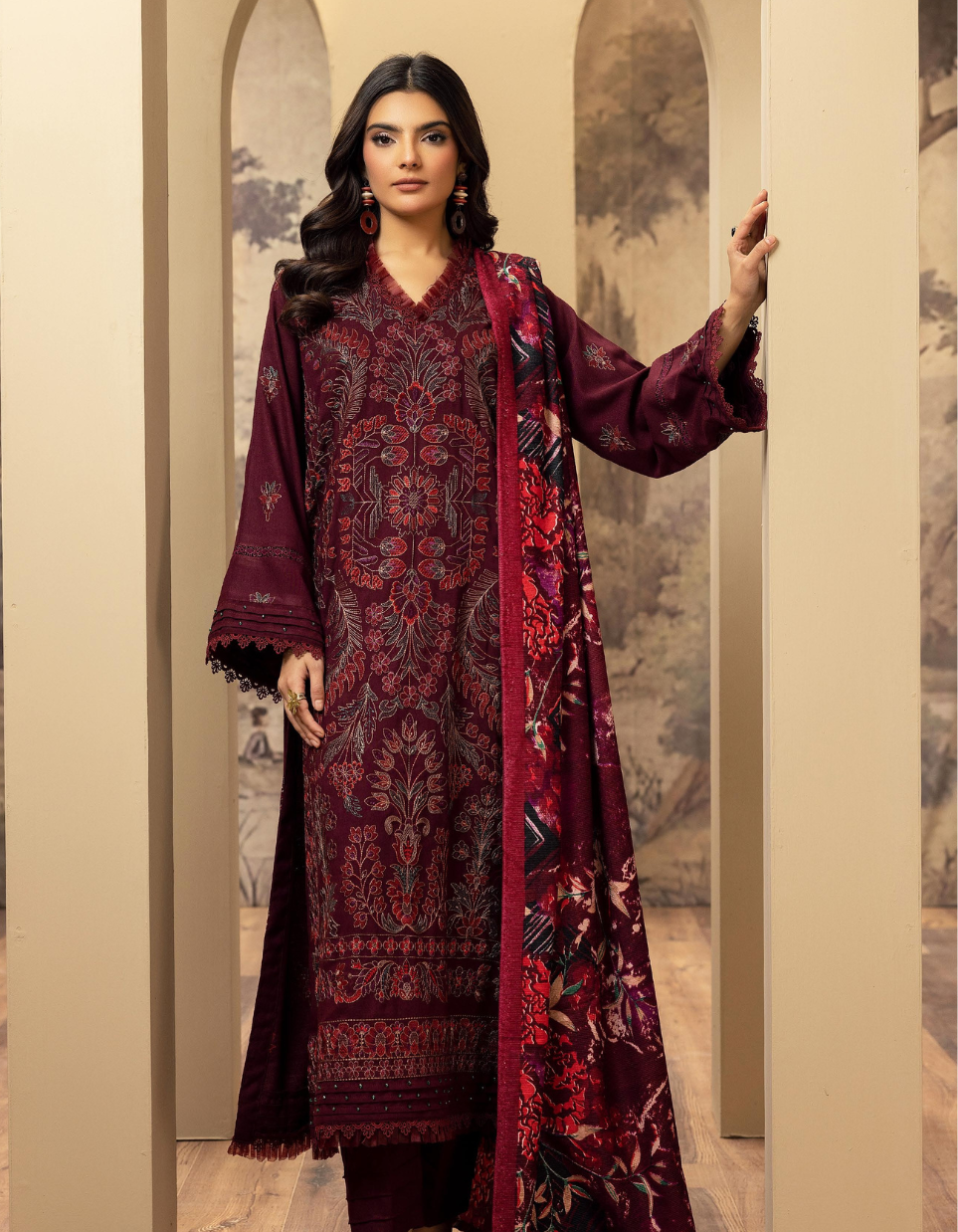 MEHARMA by KHOOBSURAT Peach Leather Embroidery Collection 02