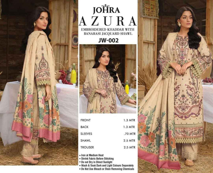 Johra Azura Embroidered Khaddar – JW-002