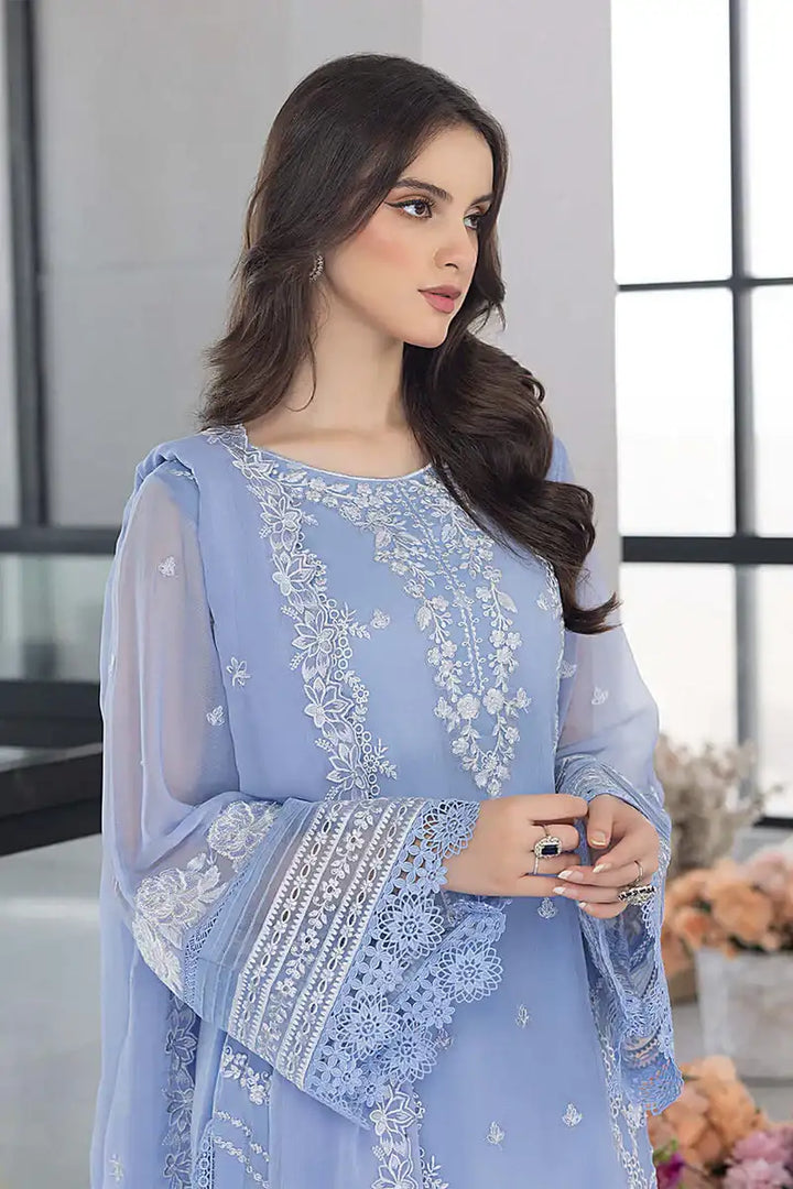 Azurr Organza 3PC Unstitched – Pure Elegance