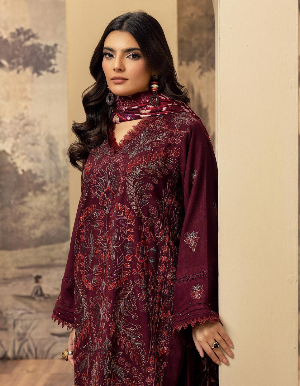 MEHARMA by KHOOBSURAT Peach Leather Embroidery Collection 02