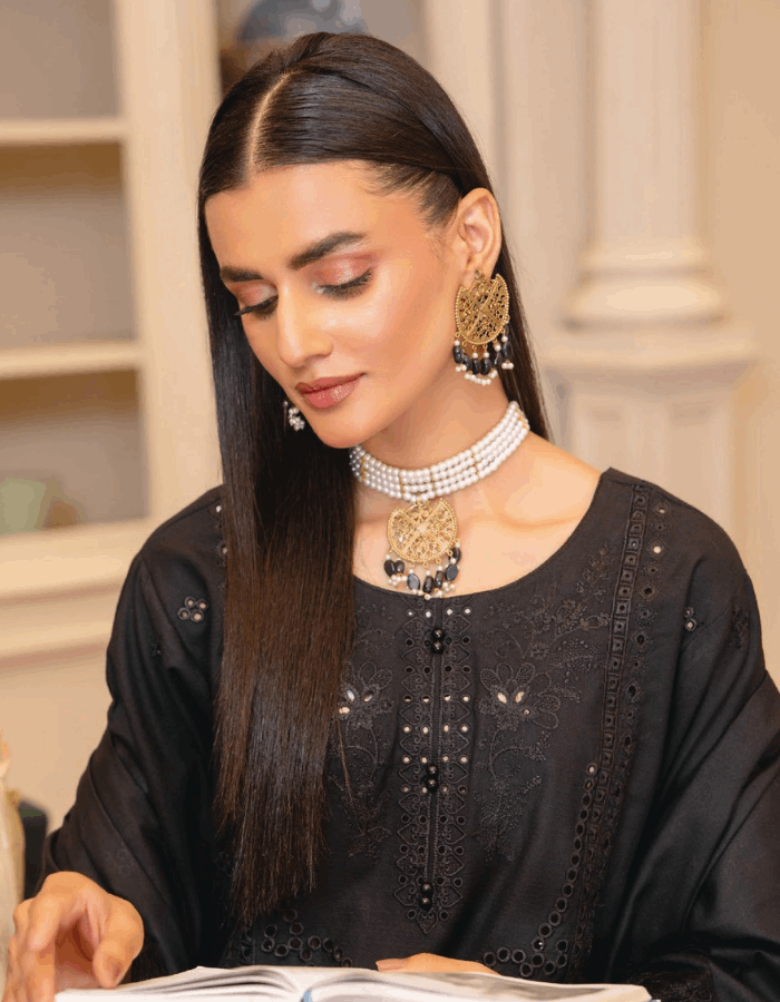 Nova By Anora Peach Karandi 3PC Embroidered Suit