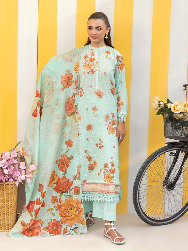 Brenish - CHIKANKARI 3-Piece Unstitched Digital Printed Lawn Suit A7