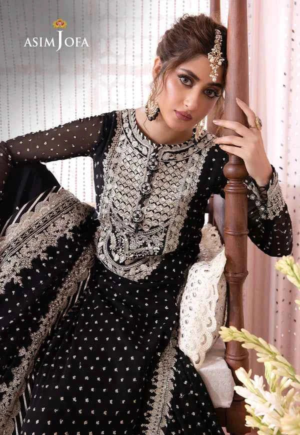 Asim Jofa Chandani Luxury Chiffon Embroidered Unstitched Suit
