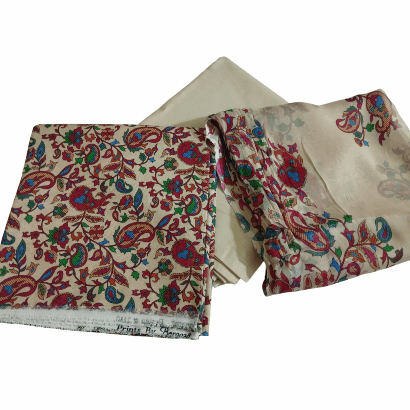 Bareeze 3PC Printed Karandi Suit with Chiffon Dupatta