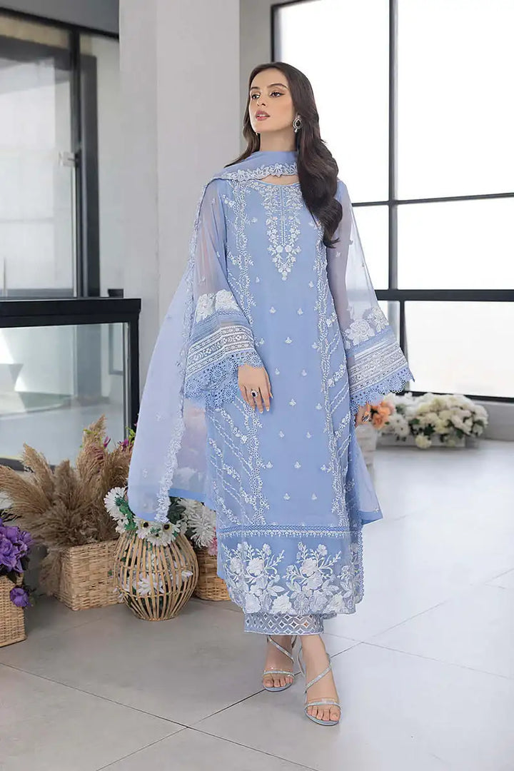 Azurr Organza 3PC Unstitched – Pure Elegance